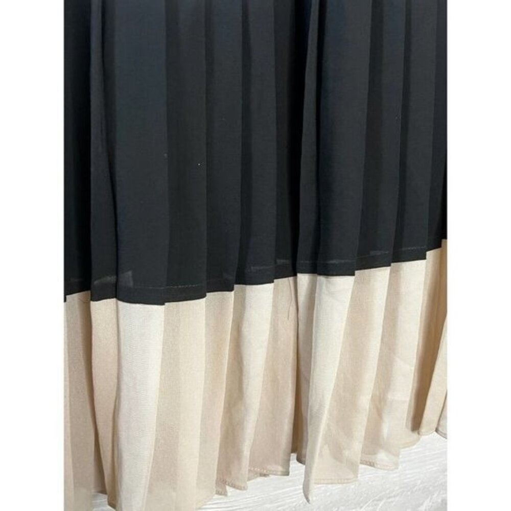Ann Taylor Pleated Midi Skirt Colorblock‎ Size 4 NEW - Picture 3 of 5